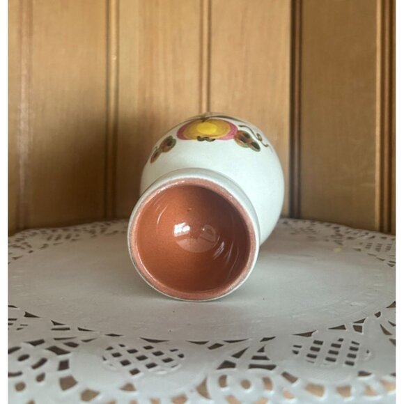 Vintage Stangl Pottery Egg Cup Fruit Flowers Apple Green Stripe - Picture 2 of 6